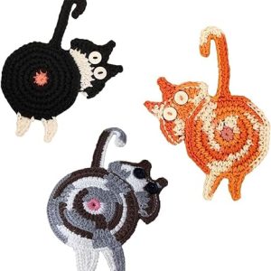 Drink Coaster | Cat Gifts for Cat Lovers,Fun Woven Creative Coasters,Cute Coffee Coaster for Home Decor Tabletop Protection Suitable for Kinds Cups (3PC)